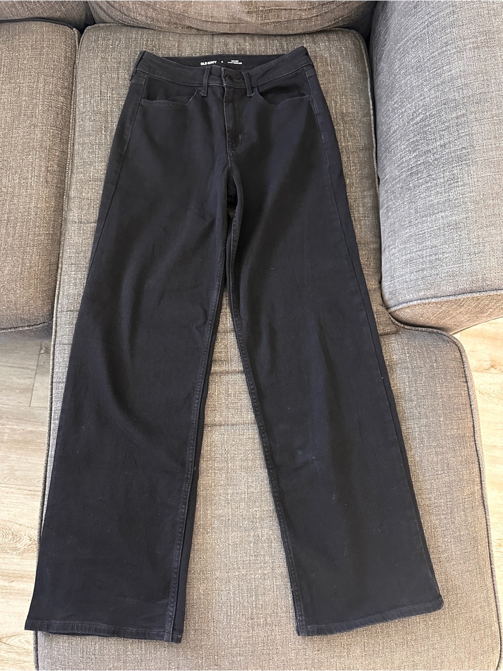 Old Navy High-Rise WOW Wide-Leg Jeans Black Jack Size 4 Denim